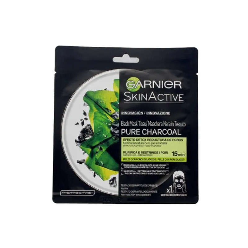 Garnier SkinActive Black Mask Tissu Charbon - Kermatone