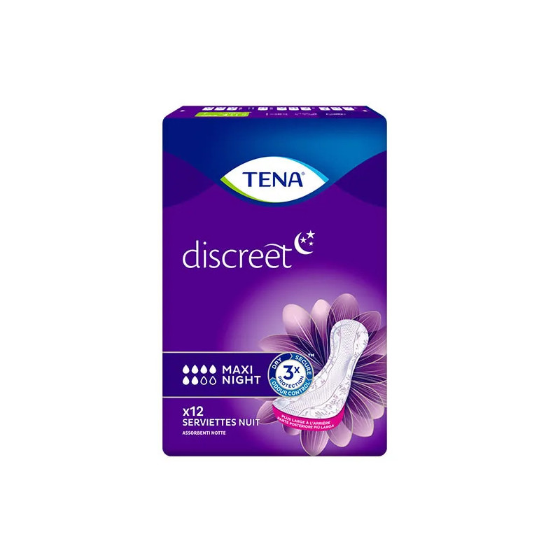 Tena Discreet Maxi Night 12 Und - Protection nuit