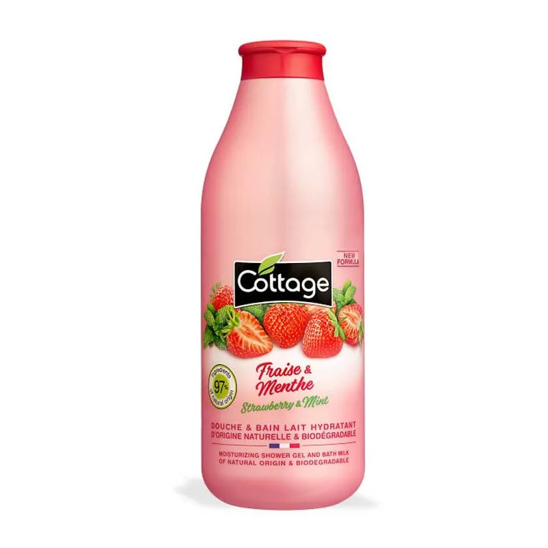 Lait de Douche Hydratant Fraise & Menthe – Cottage 750ml | Kermatone