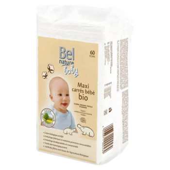 Bel Nature Baby Carrés 60 Unités - Lingettes Douces