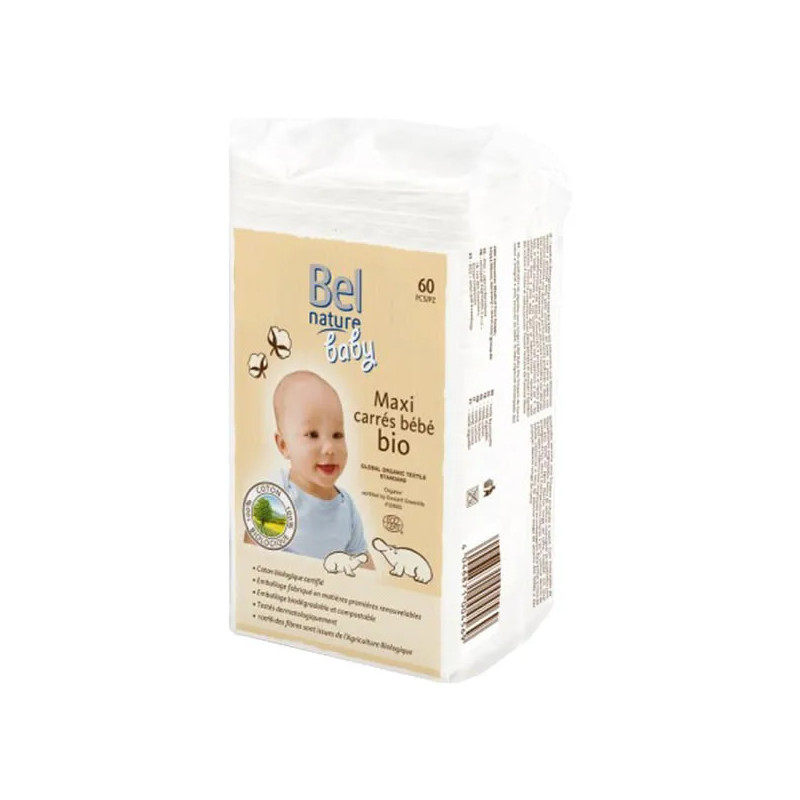 Bel Nature Baby Carrés 60 Unités - Lingettes Douces