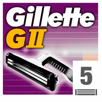Gillette GII Recharge 5 Unités - Rasage Doux et Efficace | Kermatone