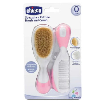 Chicco Brosse et Peigne Rose 0m+