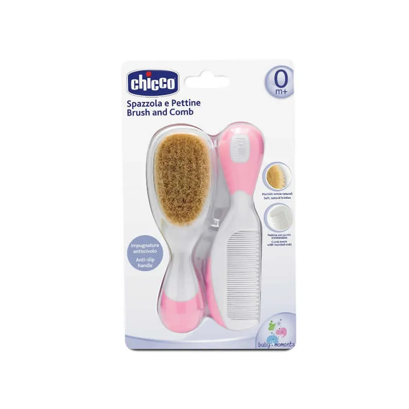 Chicco Brosse et Peigne Rose 0m+