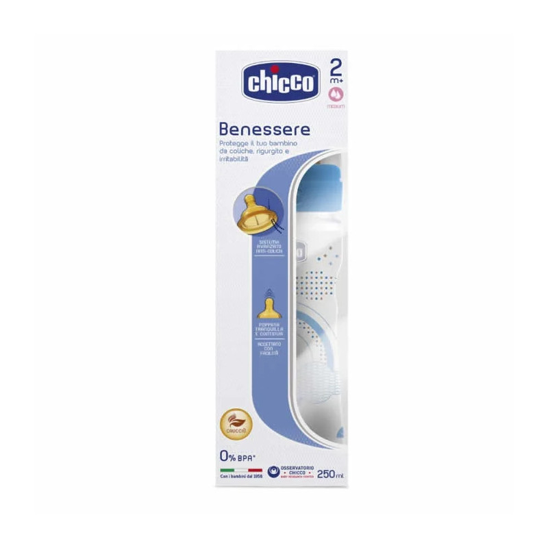 Biberon Chicco Well-Being Latex 250ml pour Bébé | Kermatone