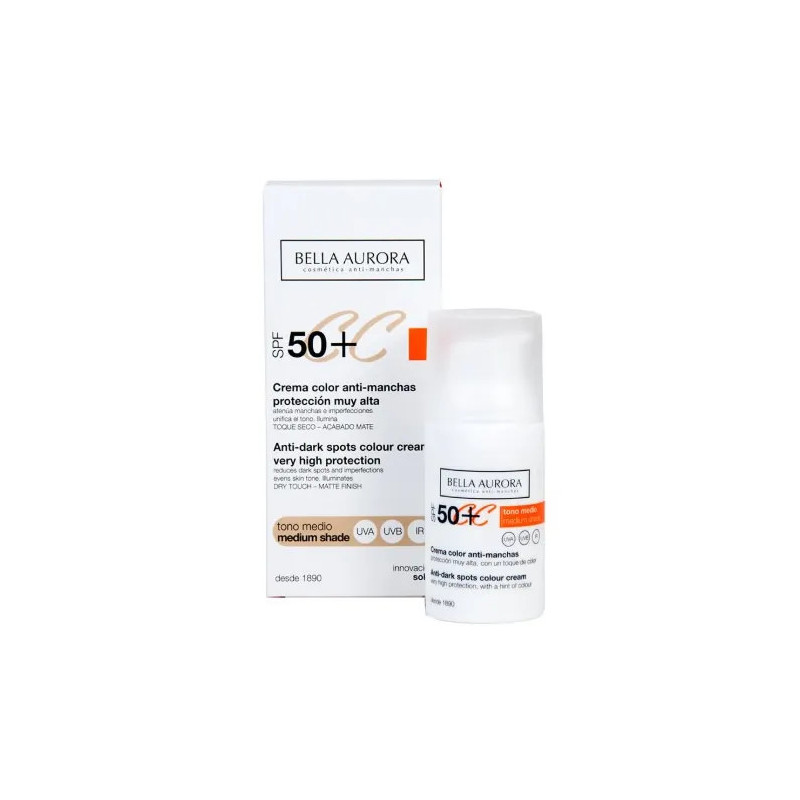 Crème CC Anti-Spot Bella Aurora SPF50 - Unifiez votre teint | Kermatone