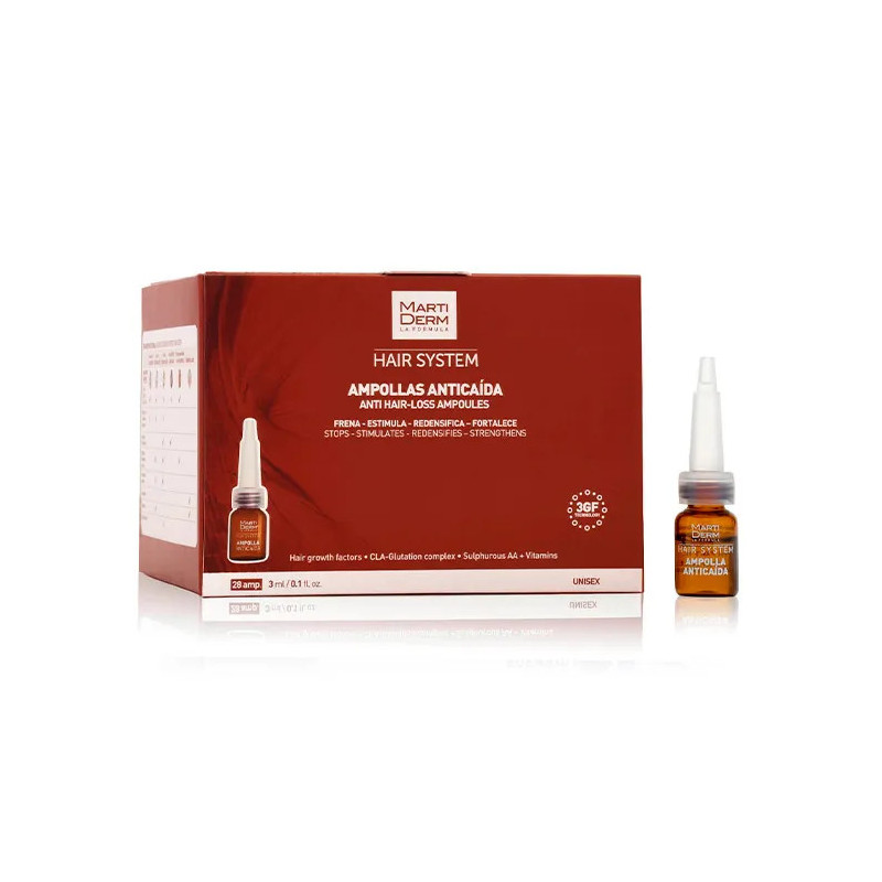 Martiderm Hair System Anti-Cheveux Perdent - 28 Ampoules Kermatone
