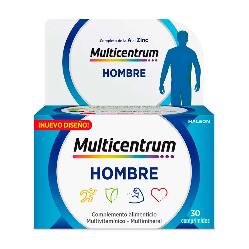 Multicentrum Homme 30 Comprimés - Vitalité et Énergie Kermatone