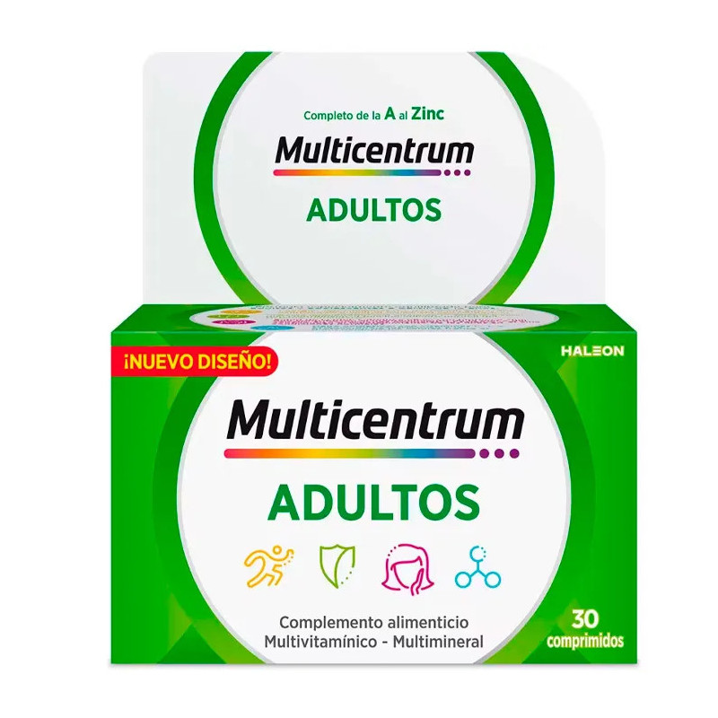 Multicentrum Adultes 30 Comprimés - Vitalité au Quotidien | Kermatone