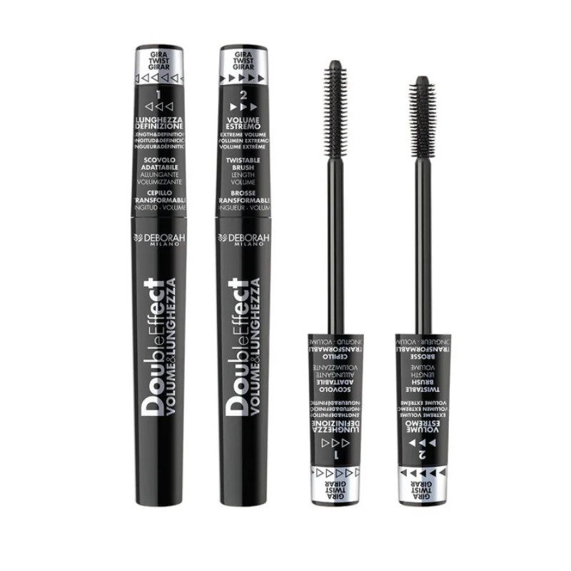 Deborah Milano Double Effect Mascara - Volumateur & Allongeant | Kermatone