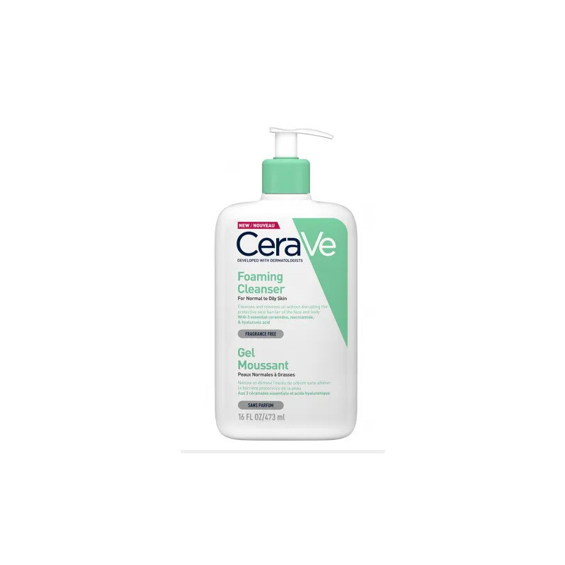 CeraVe Gel Nettoyant Moussant 473ml - Propres & Hydratée | Kermatone