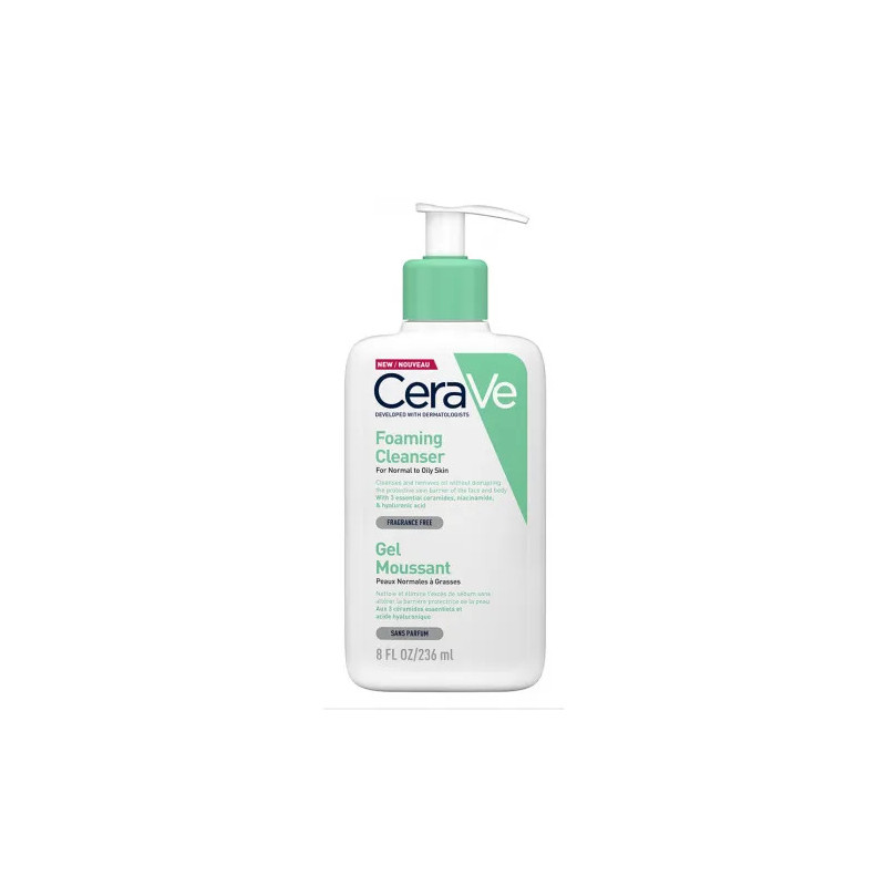 CeraVe Gel Nettoyant Moussant - Idéal Peaux Normales à Grasses | Kermatone