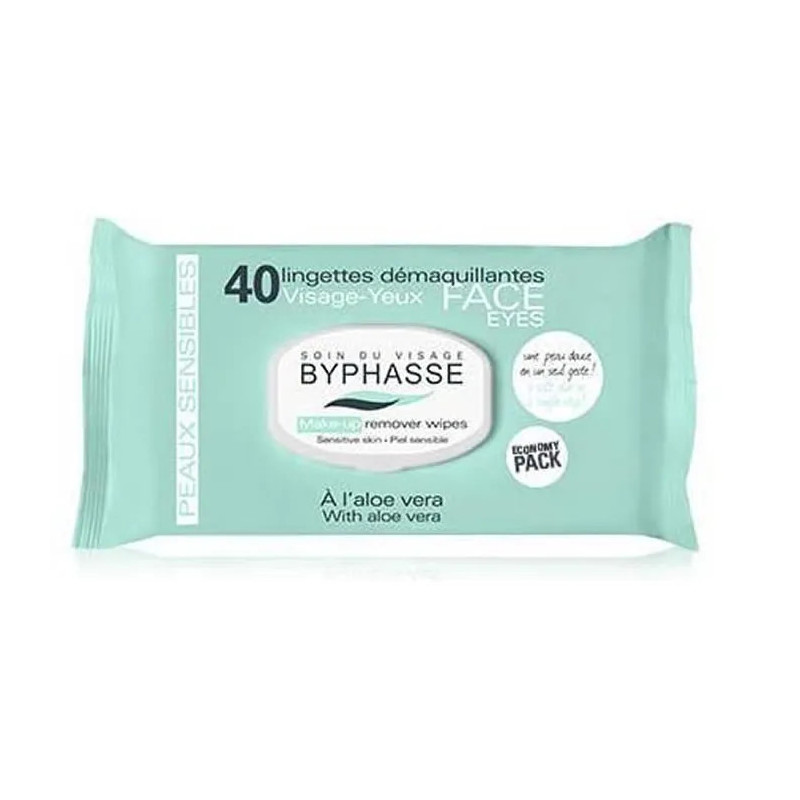 Lingettes Démaquillantes Byphasse Aloe Vera - Kermatone