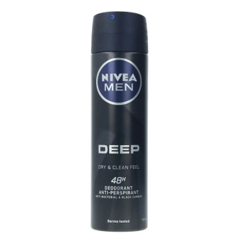 Nivea Men Deep Black Carbon Déodorant - Fraîcheur Longue Durée | Kermatone