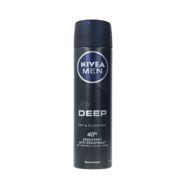 Nivea Men Deep Black Carbon Déodorant - Fraîcheur Longue Durée | Kermatone