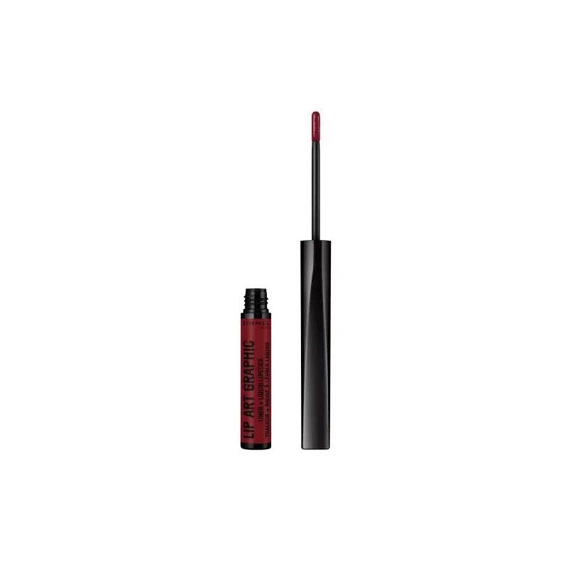 Rimmel London Lip Art Graphic Liner & Liquid Lipstick 810 Be Free - Kermatone
