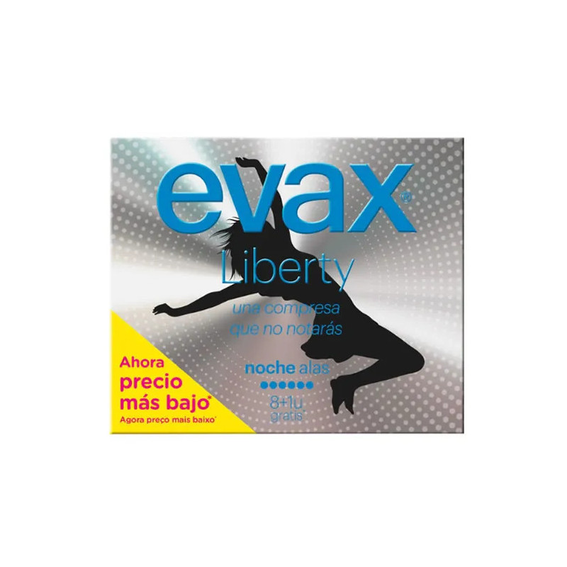 Evax Liberty Nuit Normal - 12 Serviettes Hygiéniques avec Ailettes