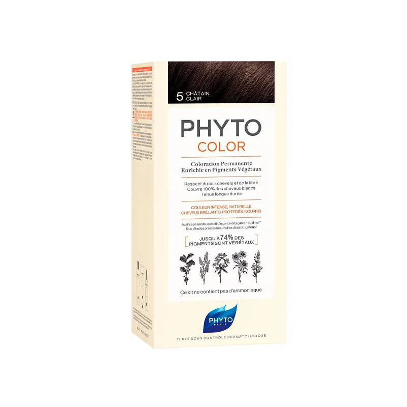Phyto Hair Colour 5 Châtain Clair - Coloration Naturelle Kermatone