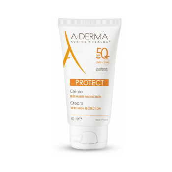 A-Derma Protect Crème Non Parfumée SPF50+ - Peau Sensible | Kermatone