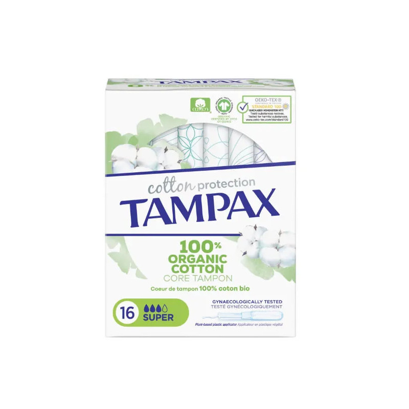Tampax Organic Super Tampon - Protection Douce Kermatone