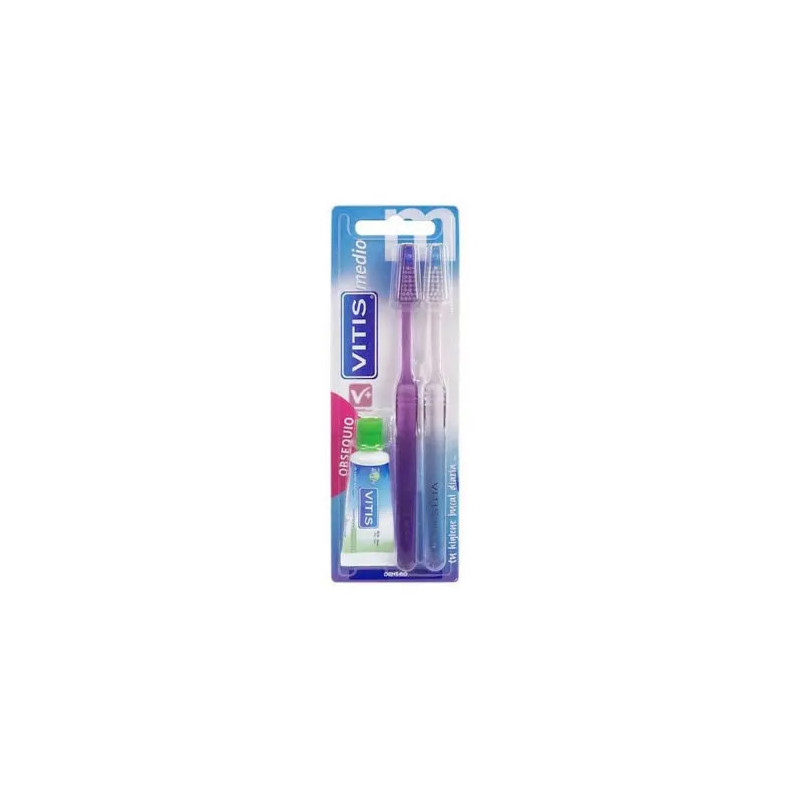 Vitis Duplo Medium Brush + Anticaries 15ml - Hygiène parfaite | Kermatone