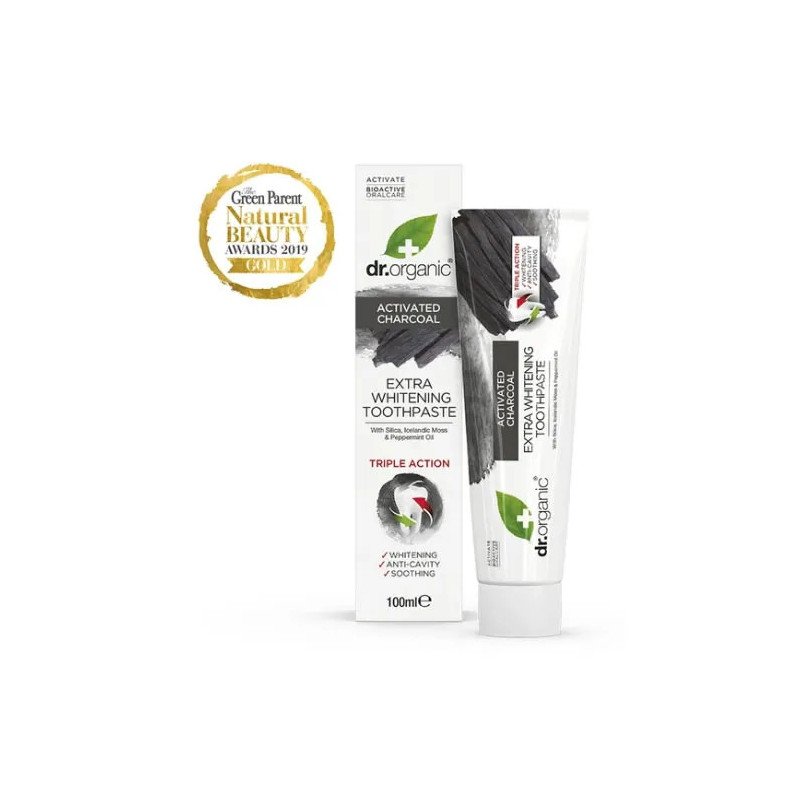 Dentifrice Charbon Dr. Organic - Sourire Éclatant | Kermatone