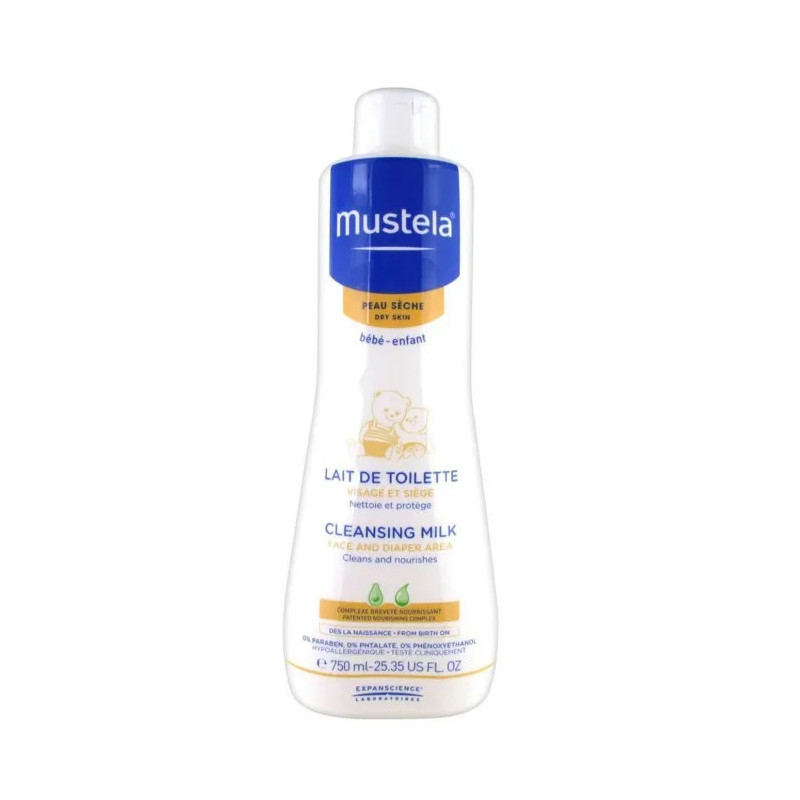 Mustela Lait De Toilette Peau Sèche 750ml - Kermatone